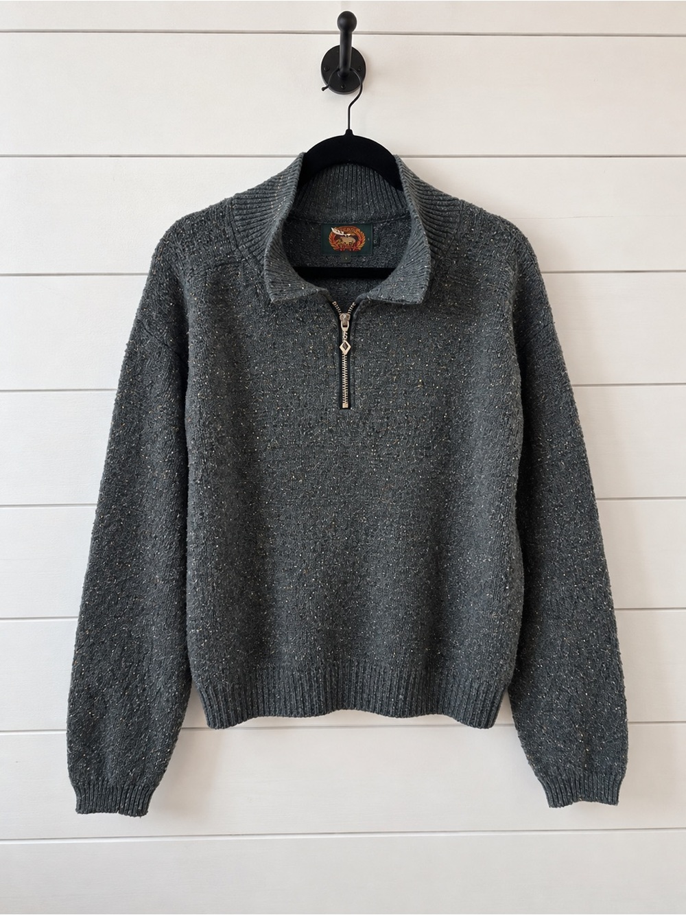 Large Vintage ALPS Wilderness Apparel Dark Green Quarter-Zip Sweater